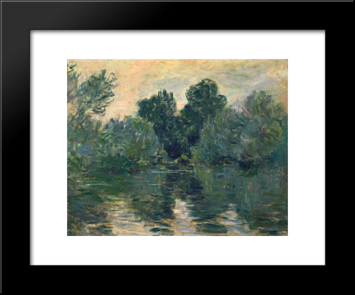 The Arm Of The Seine 20x24 Black Modern Wood Framed Art Print Poster by Monet, Claude