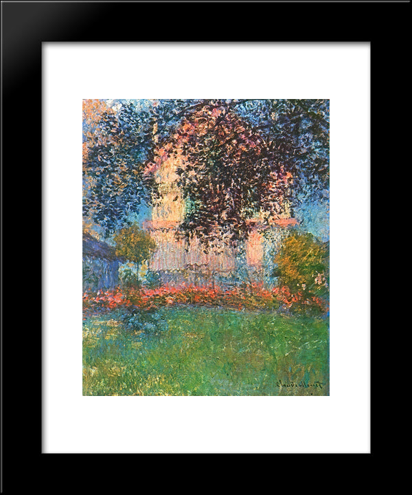 The Artist'S House In Argenteuil 20x24 Black Modern Wood Framed Art Print Poster by Monet, Claude