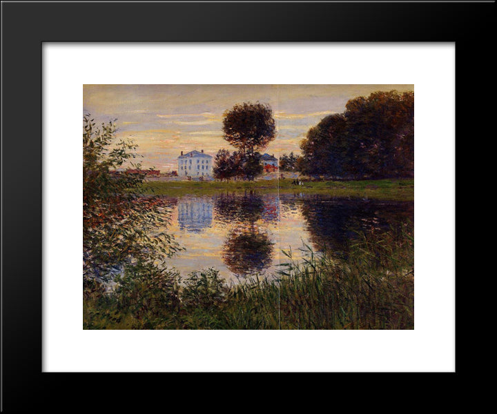 The Ball Shaped Tree, Argenteuil 20x24 Black Modern Wood Framed Art Print Poster by Monet, Claude