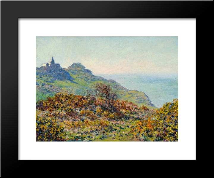 The Church At Varengeville And The Gorge Of Les Moutiers 20x24 Black Modern Wood Framed Art Print Poster by Monet, Claude