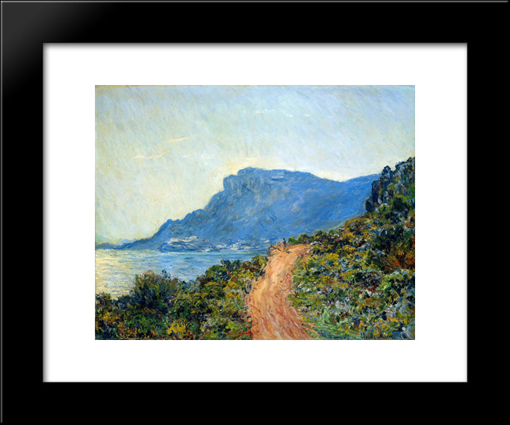 The Corniche Of Monaco 20x24 Black Modern Wood Framed Art Print Poster by Monet, Claude