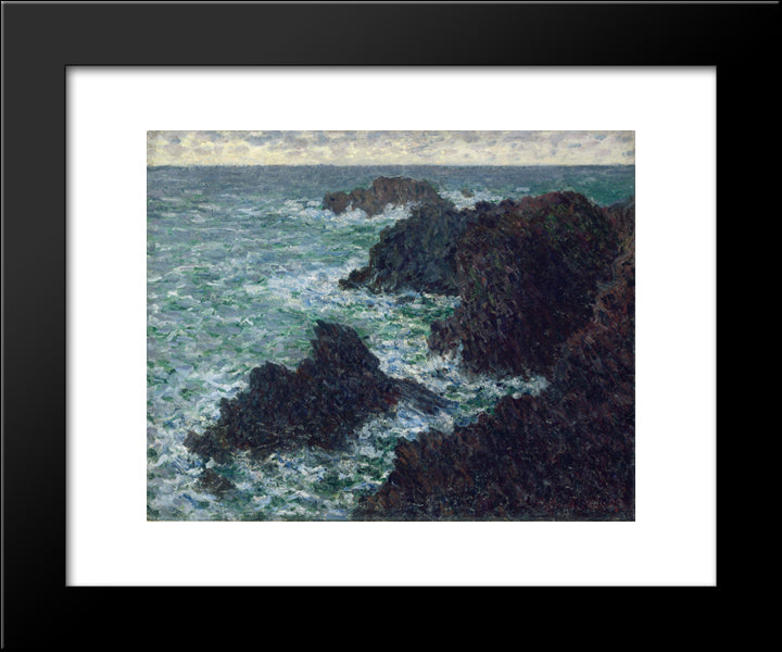 The Cote Sauvate 20x24 Black Modern Wood Framed Art Print Poster by Monet, Claude