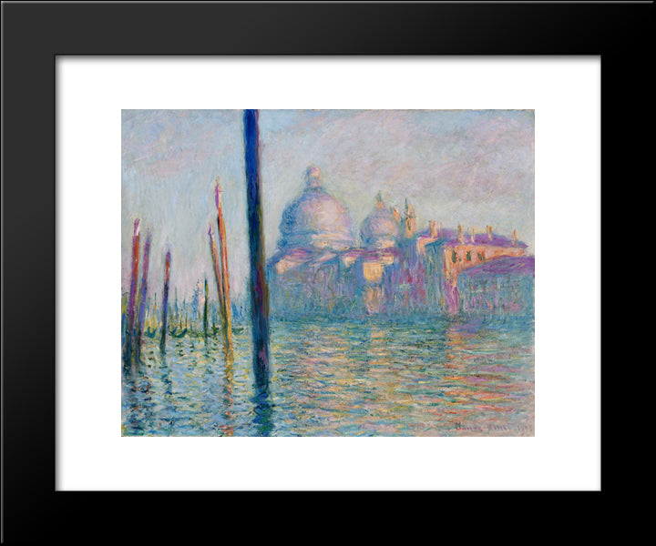 The Grand Canal In Venice 01 20x24 Black Modern Wood Framed Art Print Poster by Monet, Claude