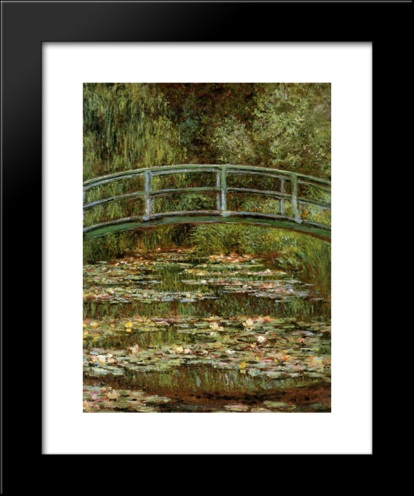 The Japanese Bridge 20x24 Black Modern Wood Framed Art Print Poster by Monet, Claude