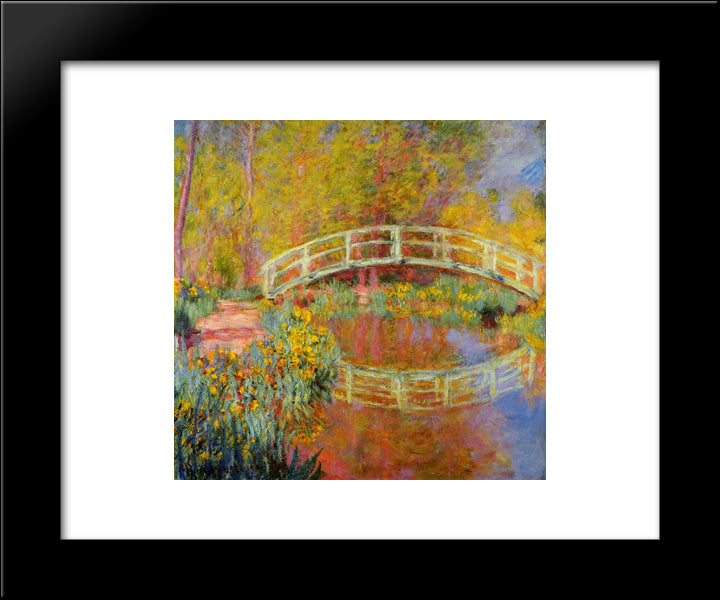 The Japanese Bridge (The Bridge In Monet'S Garden) 20x24 Black Modern Wood Framed Art Print Poster by Monet, Claude