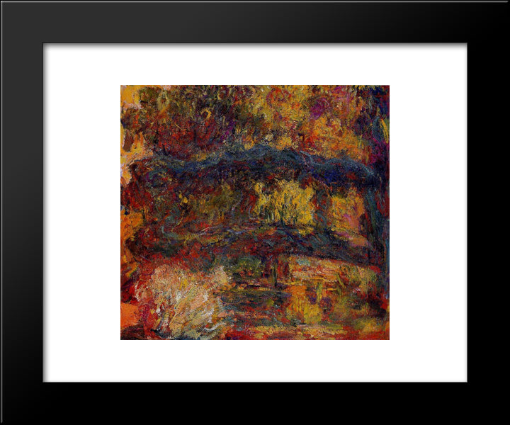 The Japanese Bridge 5 20x24 Black Modern Wood Framed Art Print Poster by Monet, Claude