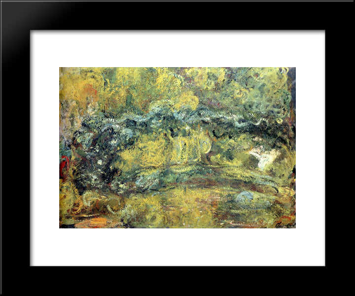 The Japanis Bridge (Footbridge Over The Water-Lily Pond) 20x24 Black Modern Wood Framed Art Print Poster by Monet, Claude