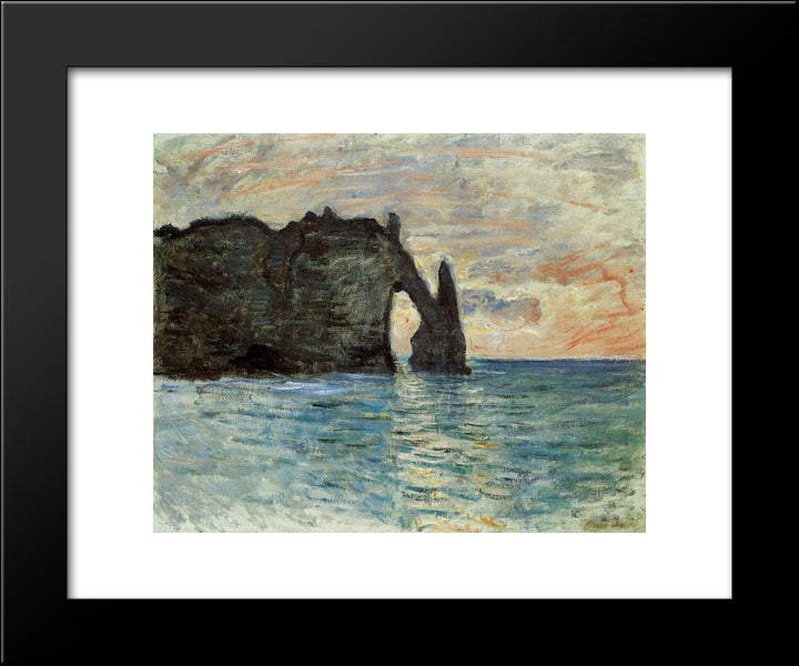 The Manneport, Cliff At Etretat 20x24 Black Modern Wood Framed Art Print Poster by Monet, Claude