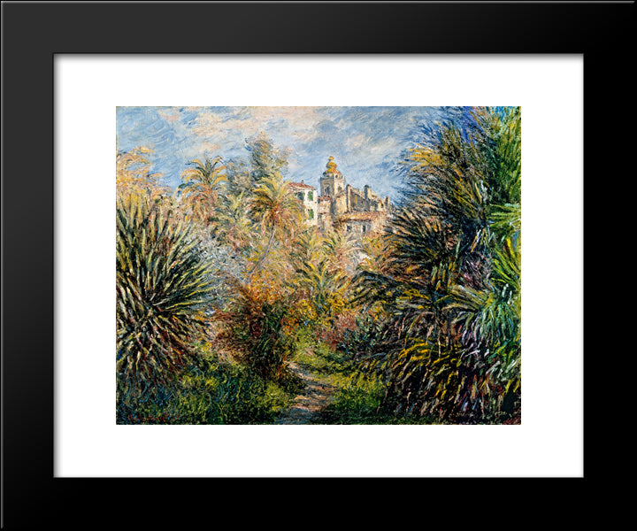 The Moreno Garden At Bordighera 20x24 Black Modern Wood Framed Art Print Poster by Monet, Claude