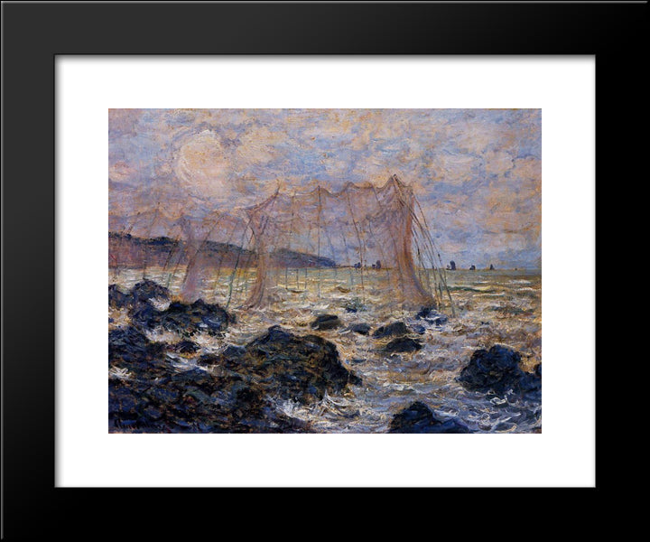 The Nets 20x24 Black Modern Wood Framed Art Print Poster by Monet, Claude