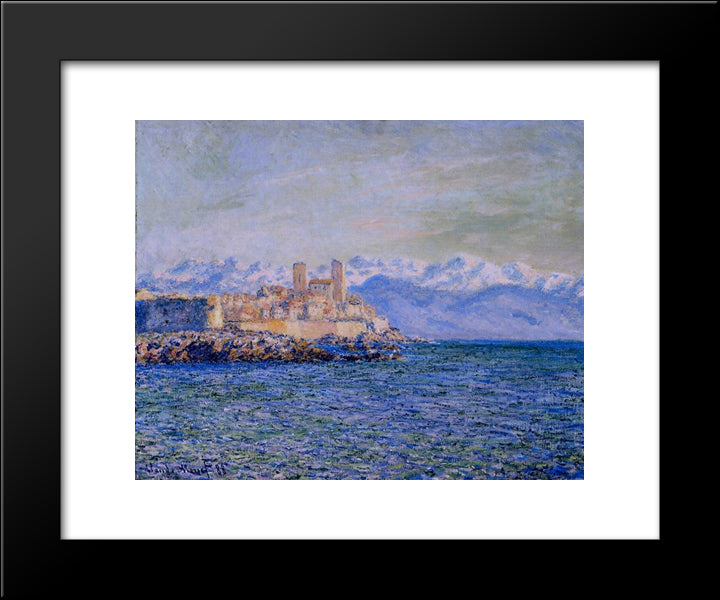 The Old Fort At Antibes 20x24 Black Modern Wood Framed Art Print Poster by Monet, Claude