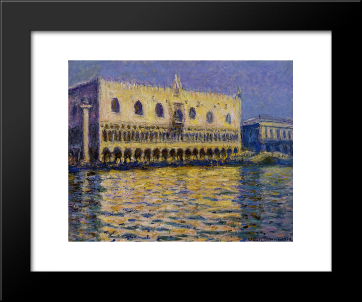 The Palazzo Ducale 2 20x24 Black Modern Wood Framed Art Print Poster by Monet, Claude