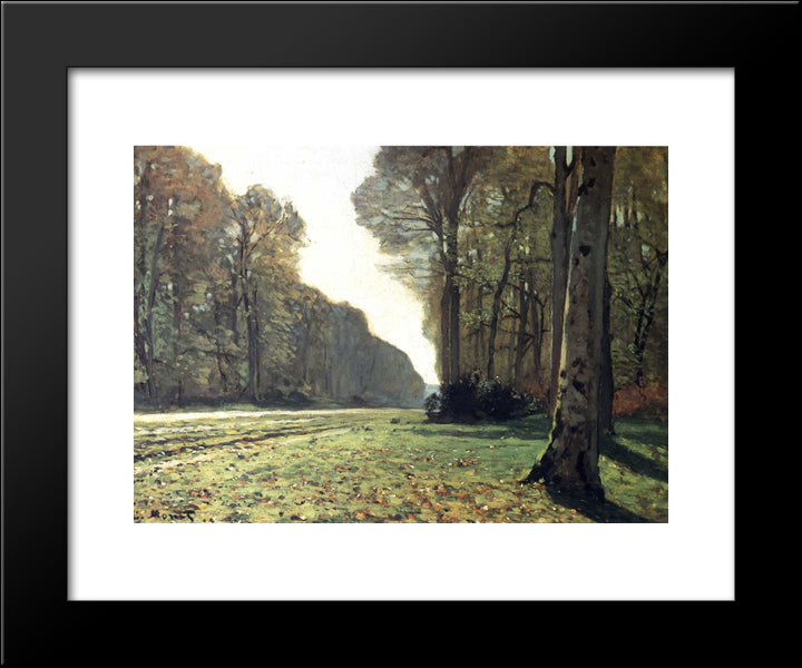 The Pave De Chailly In The Forest 20x24 Black Modern Wood Framed Art Print Poster by Monet, Claude