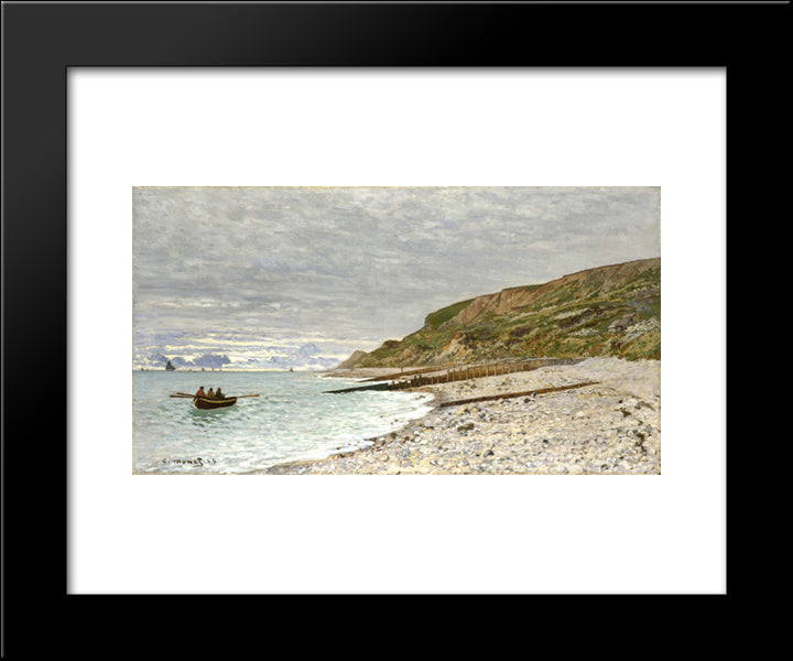 The Pointe Of Heve 20x24 Black Modern Wood Framed Art Print Poster by Monet, Claude