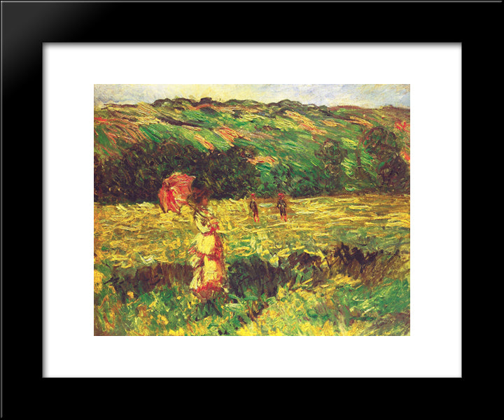 The Promenade Near Limetz 20x24 Black Modern Wood Framed Art Print Poster by Monet, Claude
