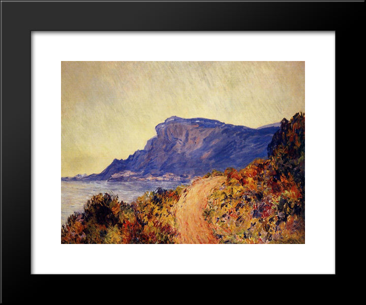 The Red Road At Cap Martin, Near Menton 20x24 Black Modern Wood Framed Art Print Poster by Monet, Claude