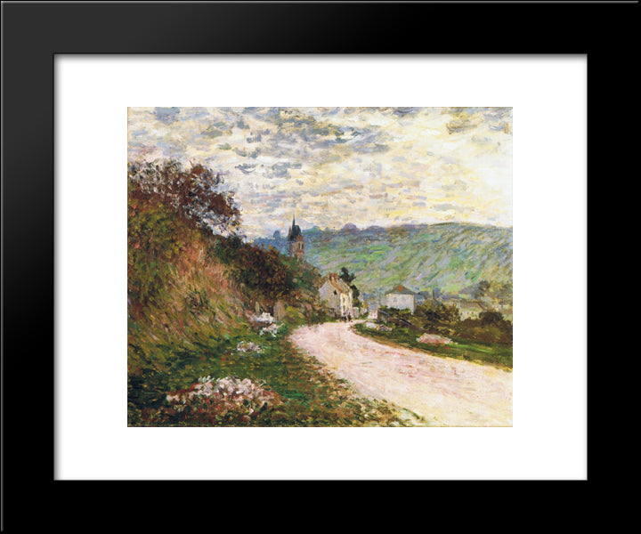 The Route A Vetheuil 20x24 Black Modern Wood Framed Art Print Poster by Monet, Claude