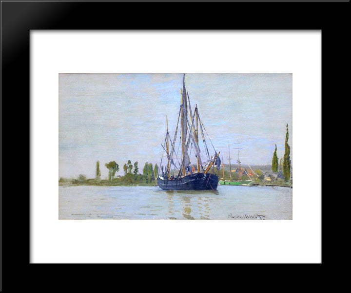 The Sailing Boat 20x24 Black Modern Wood Framed Art Print Poster by Monet, Claude