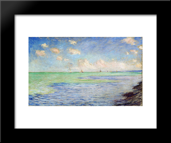 The Sea At Pourville 20x24 Black Modern Wood Framed Art Print Poster by Monet, Claude