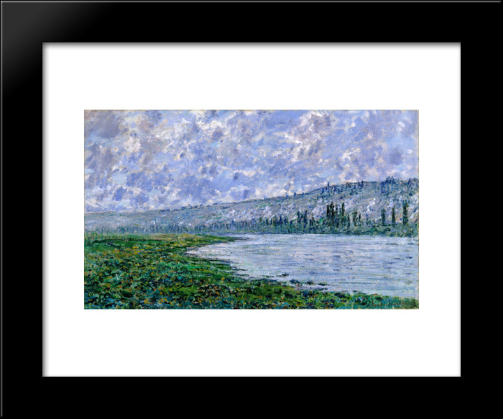 The Seine And The Chaantemesle 20x24 Black Modern Wood Framed Art Print Poster by Monet, Claude
