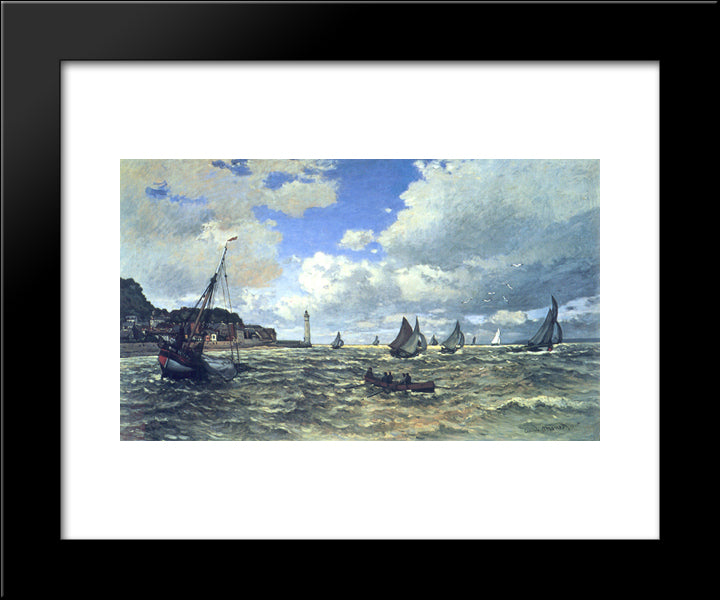 The Seine Estuary At Honfluer 20x24 Black Modern Wood Framed Art Print Poster by Monet, Claude
