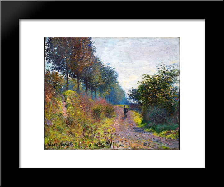 The Sheltered Path 20x24 Black Modern Wood Framed Art Print Poster by Monet, Claude