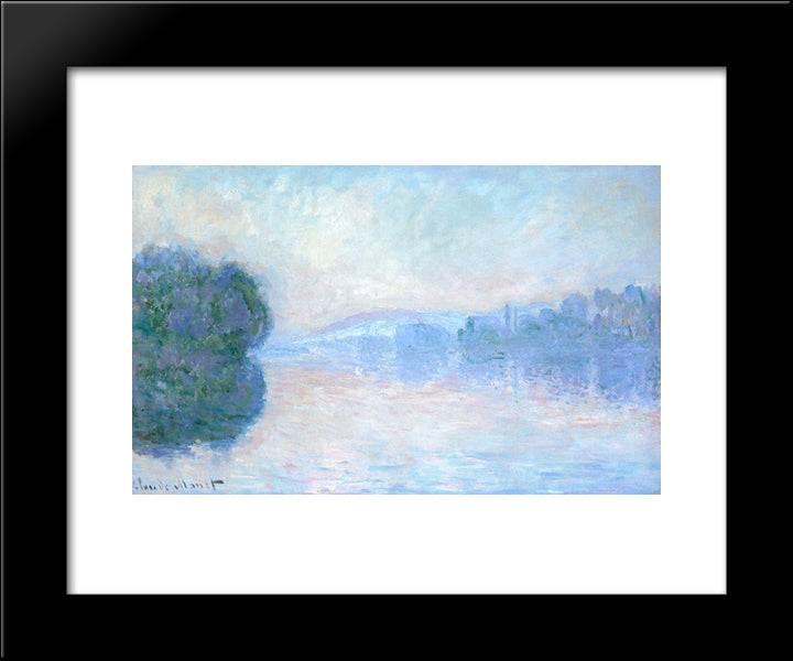 The Siene Near Vernon 20x24 Black Modern Wood Framed Art Print Poster by Monet, Claude