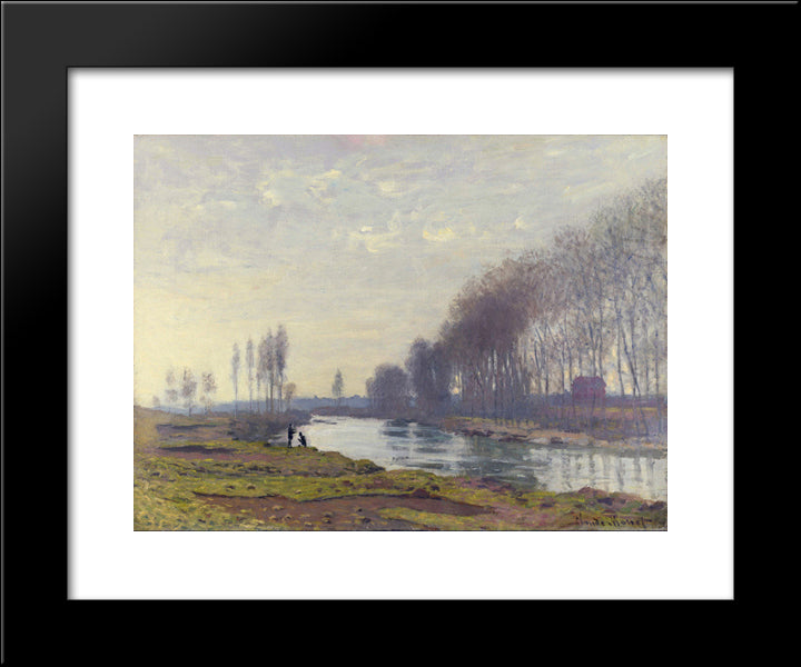 The Small Arm Of The Seine At Argenteuil 20x24 Black Modern Wood Framed Art Print Poster by Monet, Claude