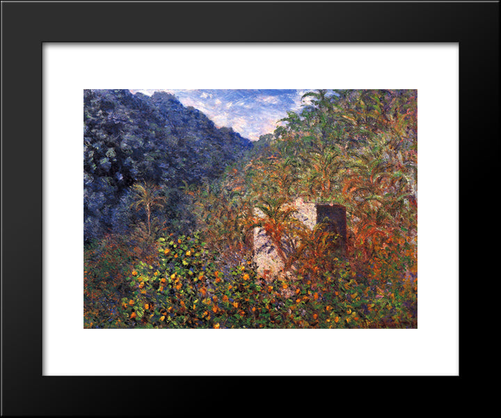 The Valley Of Sasso, Blue Effect 20x24 Black Modern Wood Framed Art Print Poster by Monet, Claude