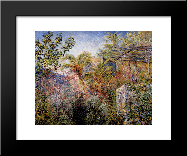 The Valley Of Sasso, Bordighera 20x24 Black Modern Wood Framed Art Print Poster by Monet, Claude