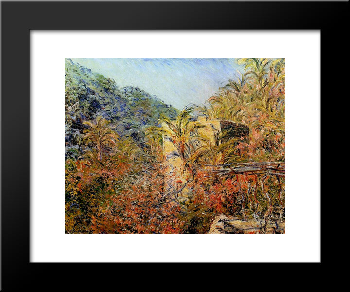 The Valley Of Sasso, Sunshine 20x24 Black Modern Wood Framed Art Print Poster by Monet, Claude
