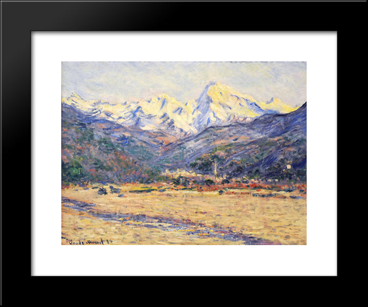 The Valley Of The Nervia 20x24 Black Modern Wood Framed Art Print Poster by Monet, Claude