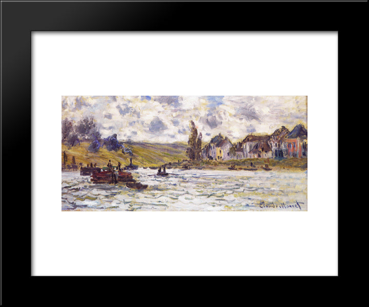 The Village Of Lavacourt 20x24 Black Modern Wood Framed Art Print Poster by Monet, Claude