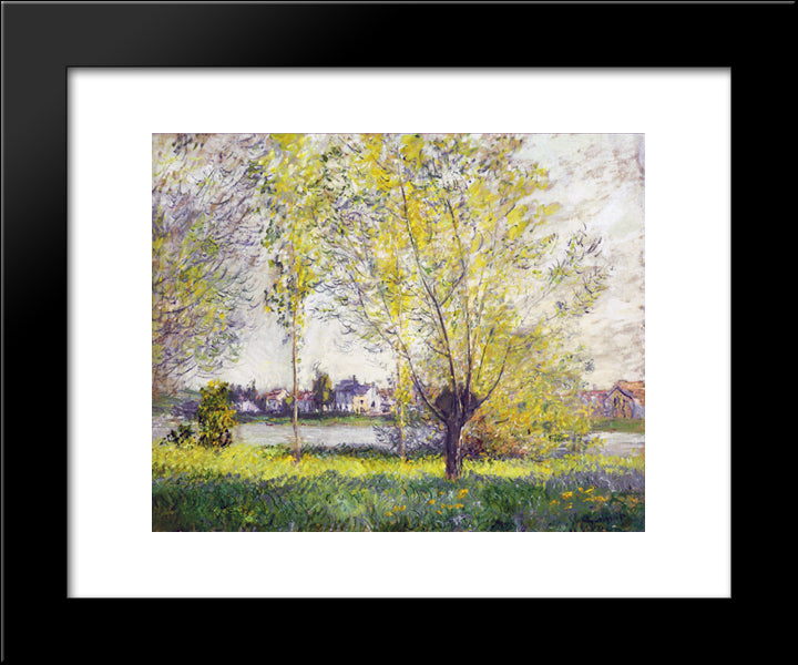 The Willows 20x24 Black Modern Wood Framed Art Print Poster by Monet, Claude