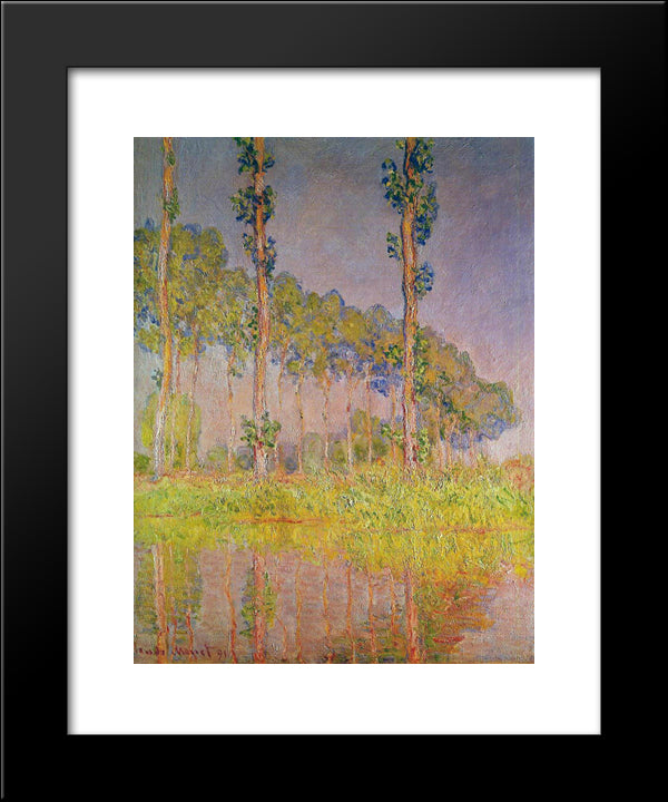 Three Trees In Spring 20x24 Black Modern Wood Framed Art Print Poster by Monet, Claude