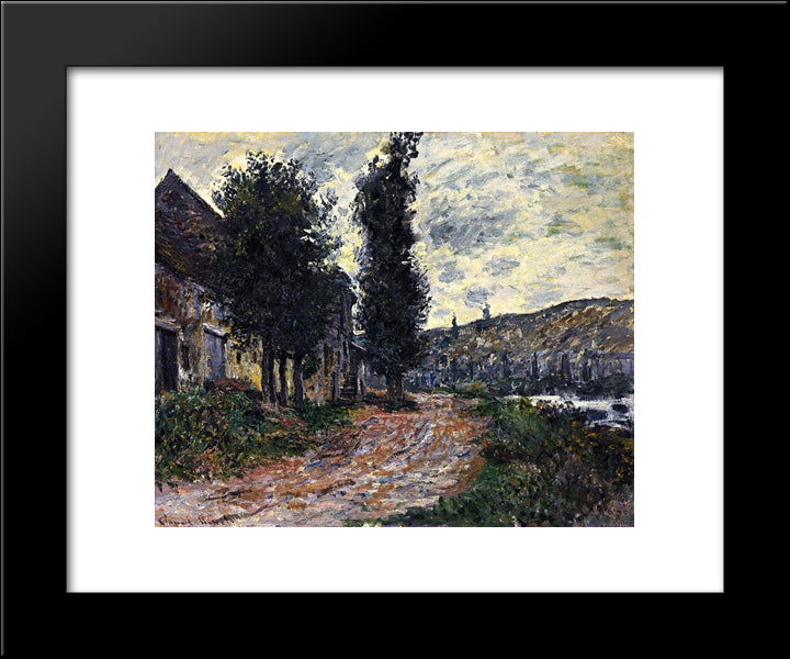 Tow Path At Lavacourt 20x24 Black Modern Wood Framed Art Print Poster by Monet, Claude