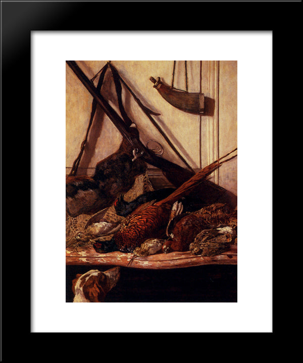 Trophies Of The Hunt 20x24 Black Modern Wood Framed Art Print Poster by Monet, Claude