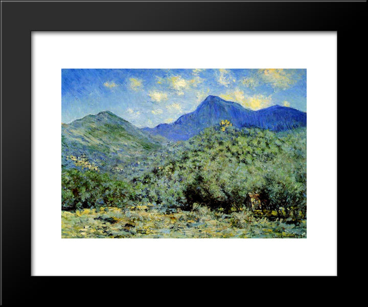 Valley Bouna Near Bordighera 20x24 Black Modern Wood Framed Art Print Poster by Monet, Claude