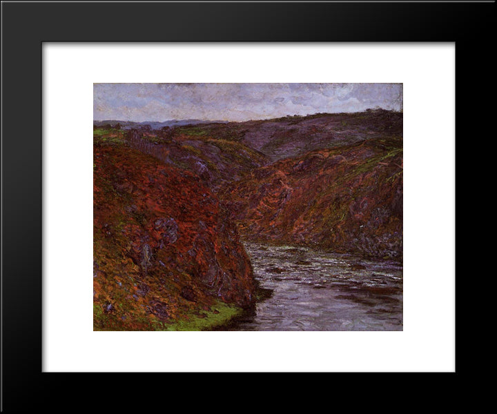 Valley Of The Creuse, Grey Sky 20x24 Black Modern Wood Framed Art Print Poster by Monet, Claude
