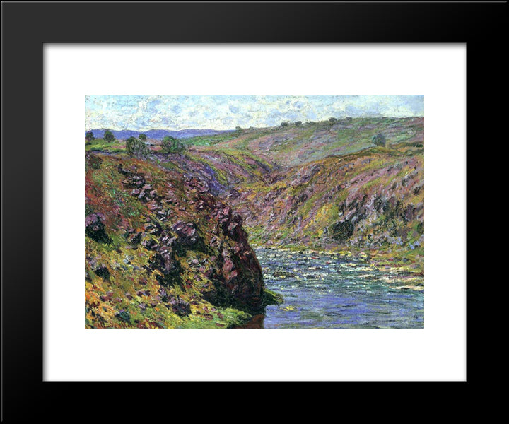 Valley Of The Creuse, Sunlight Effect 20x24 Black Modern Wood Framed Art Print Poster by Monet, Claude
