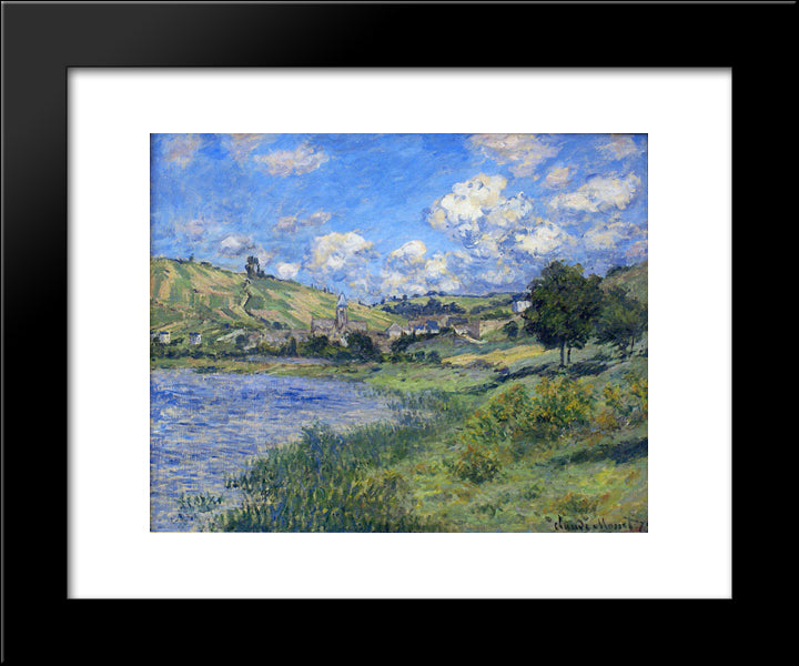 Vetheuil, Paysage 20x24 Black Modern Wood Framed Art Print Poster by Monet, Claude