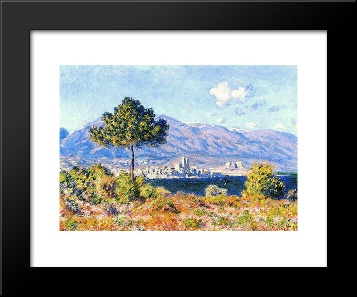 View Of Antibes From The Plateau Notre-Dame 20x24 Black Modern Wood Framed Art Print Poster by Monet, Claude