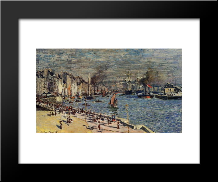 View Of The Old Outer Harbor At Le Havre 20x24 Black Modern Wood Framed Art Print Poster by Monet, Claude