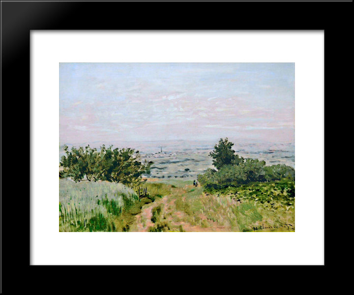 View To The Plain Of Argenteuil 20x24 Black Modern Wood Framed Art Print Poster by Monet, Claude