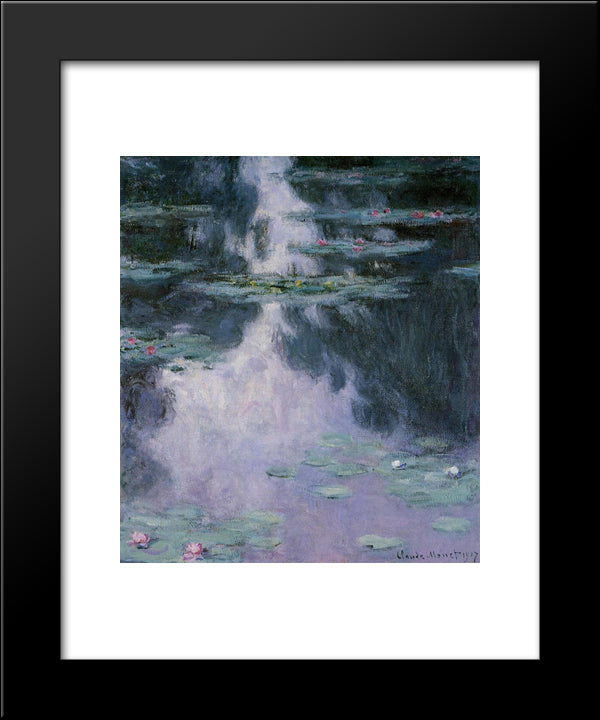 Water Lilies (Nympheas) 20x24 Black Modern Wood Framed Art Print Poster by Monet, Claude