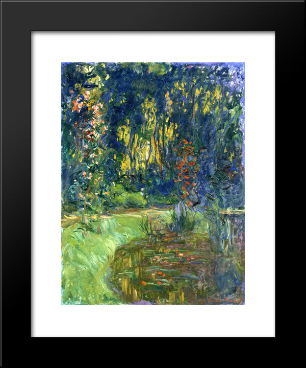 Water Lily Pond At Giverny 20x24 Black Modern Wood Framed Art Print Poster by Monet, Claude