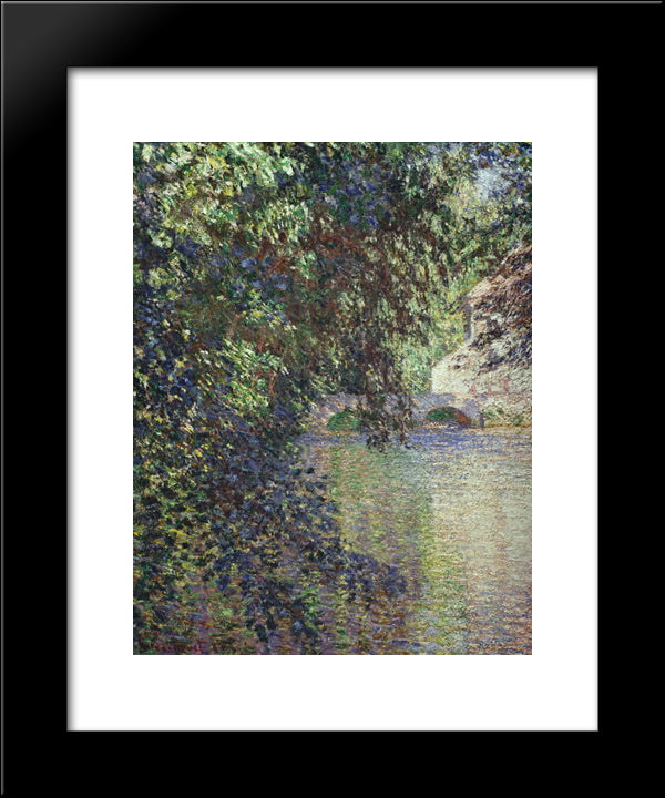 Watermill At Limetz 20x24 Black Modern Wood Framed Art Print Poster by Monet, Claude