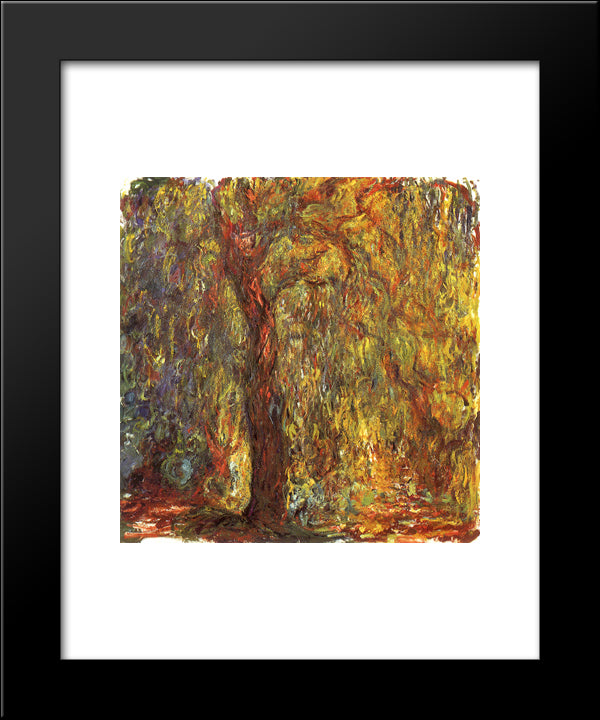 Weeping Willow 20x24 Black Modern Wood Framed Art Print Poster by Monet, Claude