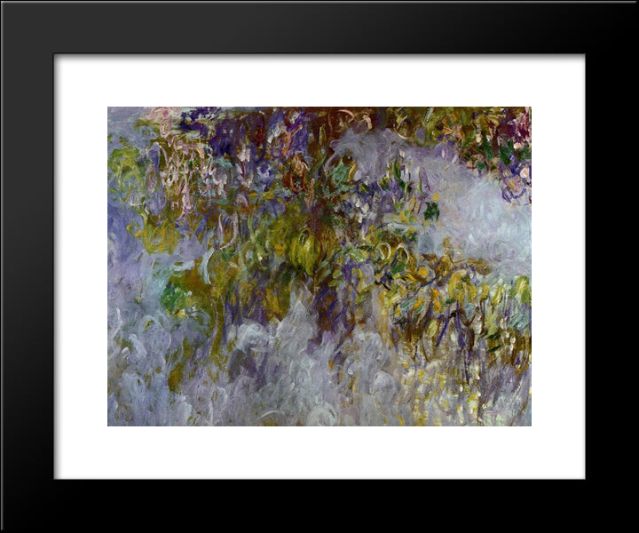 Wisteria (Left Half) 20x24 Black Modern Wood Framed Art Print Poster by Monet, Claude