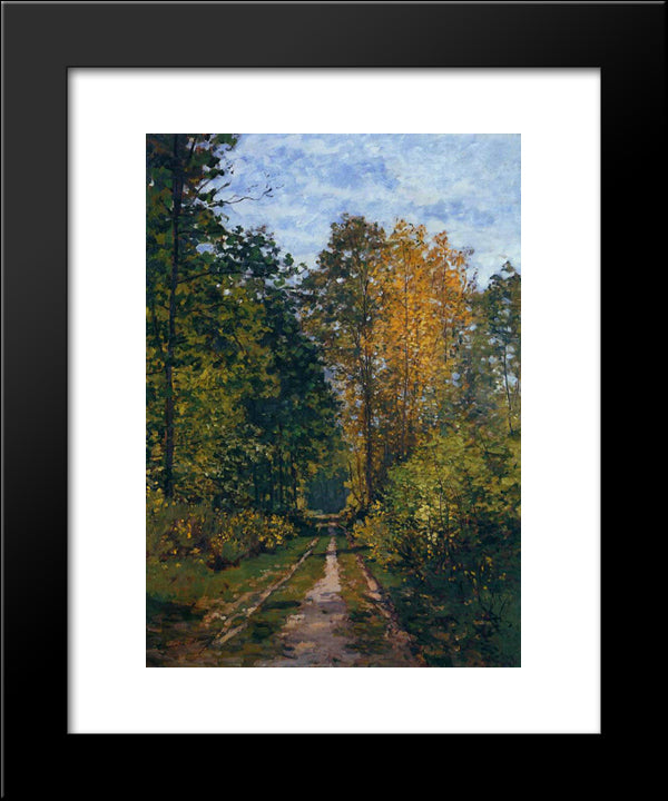 Wooded Path 20x24 Black Modern Wood Framed Art Print Poster by Monet, Claude